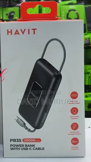 Havit Pb32 22.5w 10,000mah Power Bank With Usb C Cable
