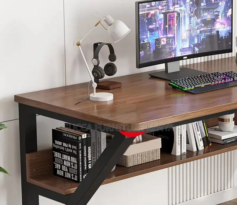 1.2m Customized Computer Desk With Bookshelf