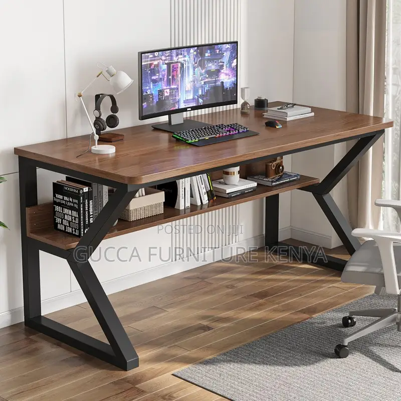 1.2m Customized Computer Desk With Bookshelf