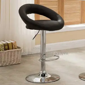 Round Upholstered Swivel Counter Barstool