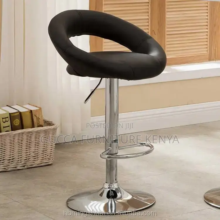 Round Upholstered Swivel Counter Barstool