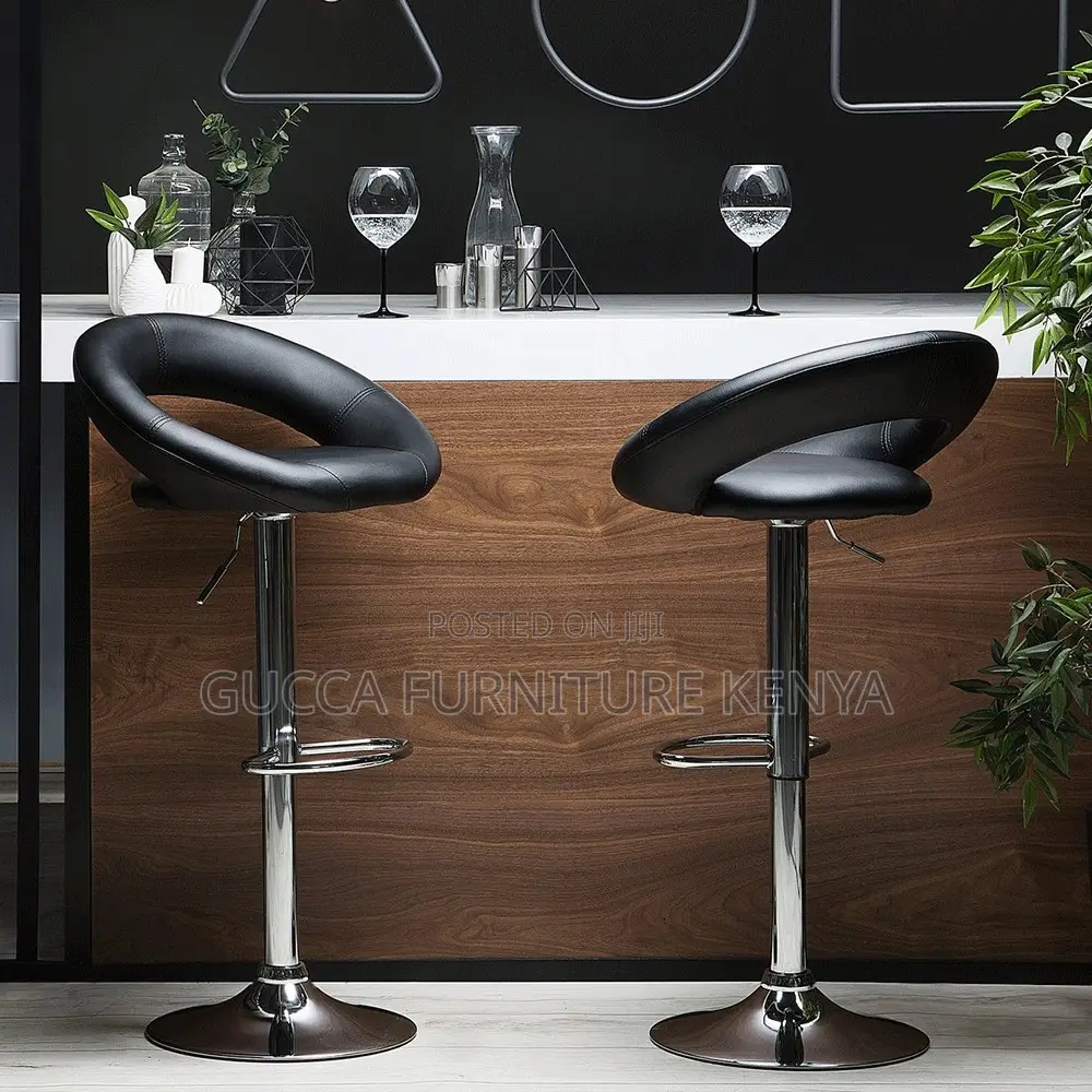 Round Upholstered Swivel Counter Barstool