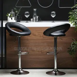 Round Upholstered Swivel Counter Barstool