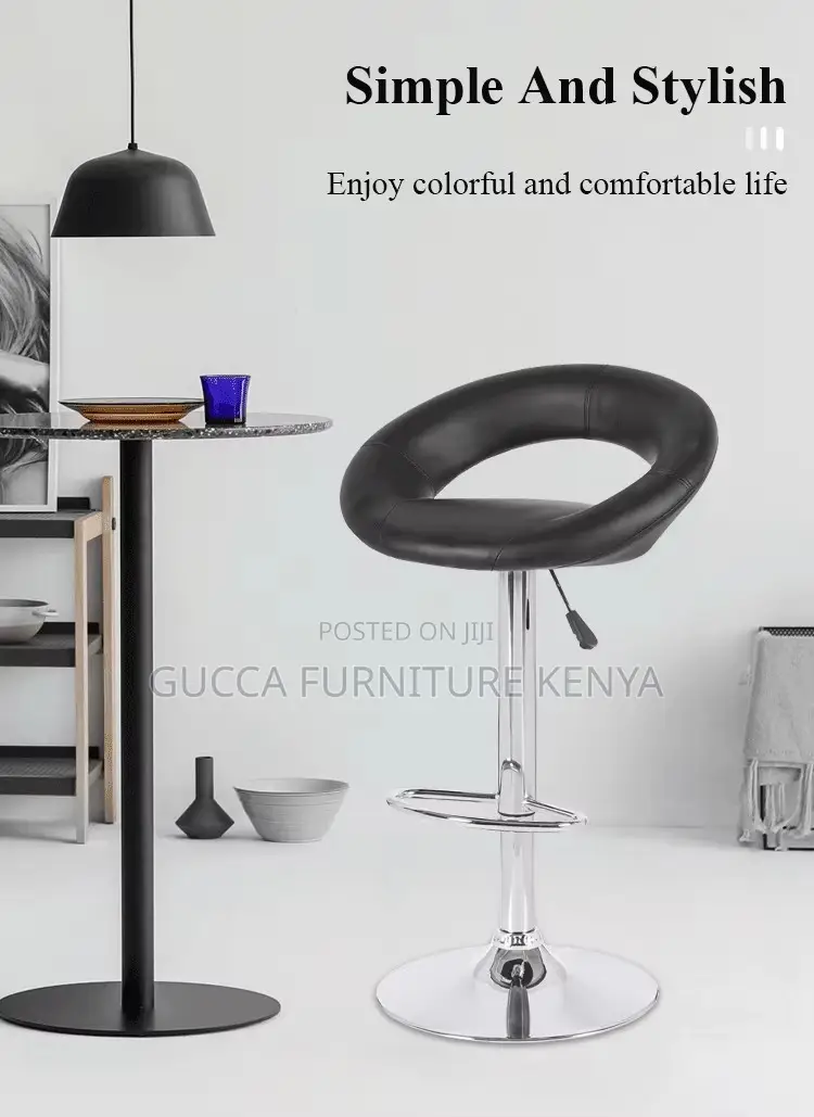 Round Upholstered Swivel Counter Barstool