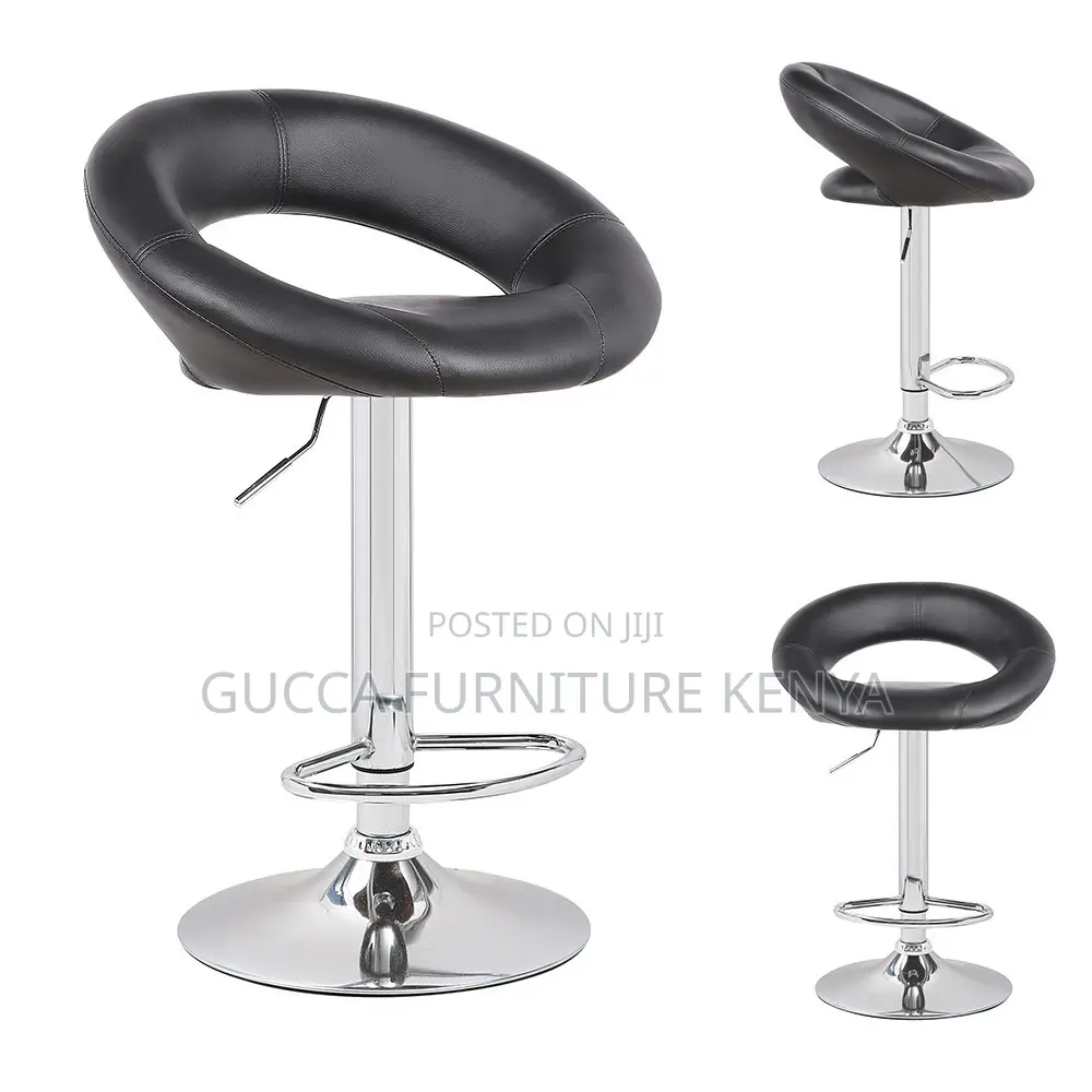 Round Upholstered Swivel Counter Barstool