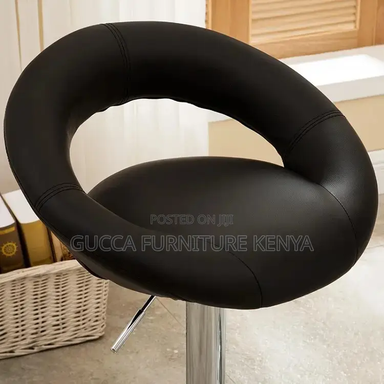 Round Upholstered Swivel Counter Barstool