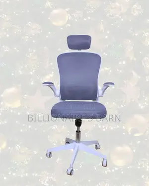 White Ergonomic Office Chair for Work | Flip-Up Arms Convenience