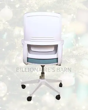 White Ergonomic Work Chair — Smooth Movement, Lower-Back Support