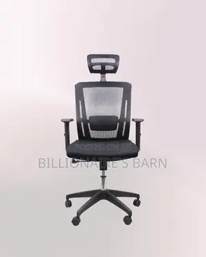 Black Ergonomic Office Chair for Work — Posture Support, Neck Support