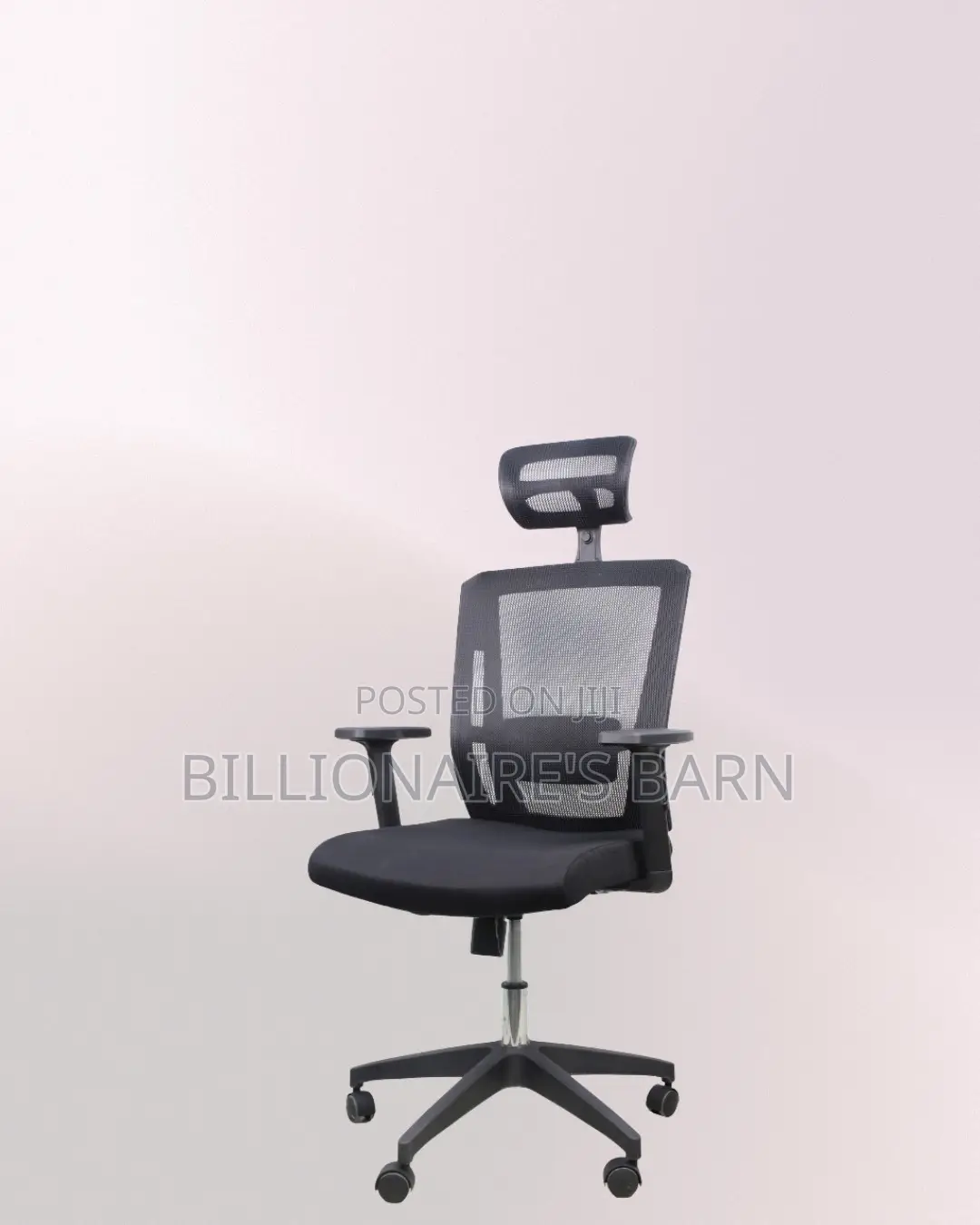 Black Ergonomic Office Chair for Work — Posture Support, Neck Support