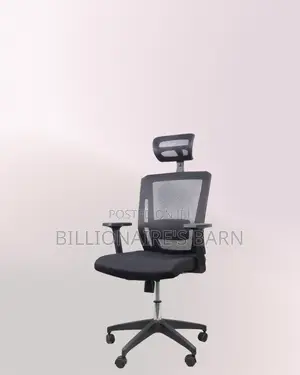 Black Ergonomic Office Chair for Work — Posture Support, Neck Support