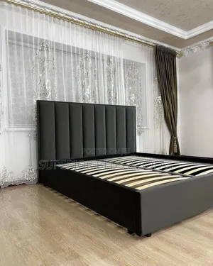 Elegant Black Upholstered Bed Size 5 by 6