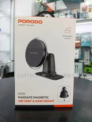 Porodo Dual Mount Magnetic Phone Holder for Dash Air Vent
