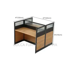 4-way Brown Modular Office Workstation