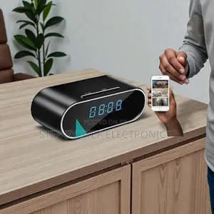 Cleary Night Vision and Motion Detection Wifi Table Clock Spy Cam