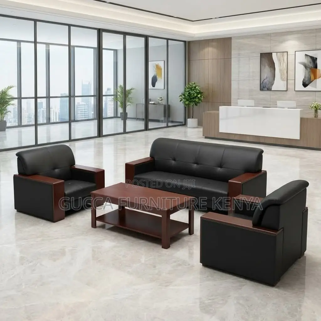 5-seater Executive Leather Reception Sofa Set