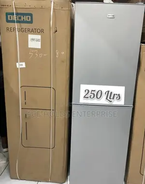 250 Litres Decho 2 Door Fridge - Large Freezer Capacity (Silver Grey)