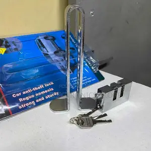 Silver Universal Pedal Lock Anti-Theft Stainless Steel Security 8holes