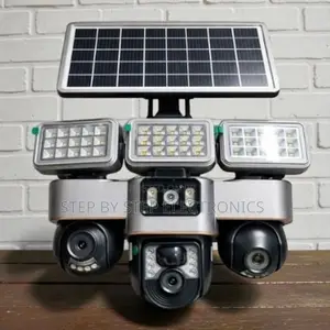 Smartphone App Control 12mp 4g PTZ 3lens Camera With Solar Flood Light
