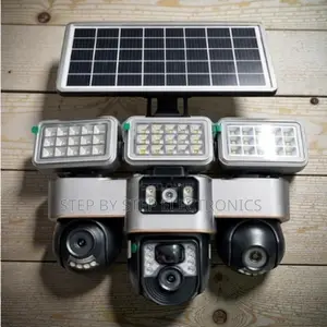 Easy Installation 12mp 4g PTZ 3 Lens Camera With Solar Flood Light