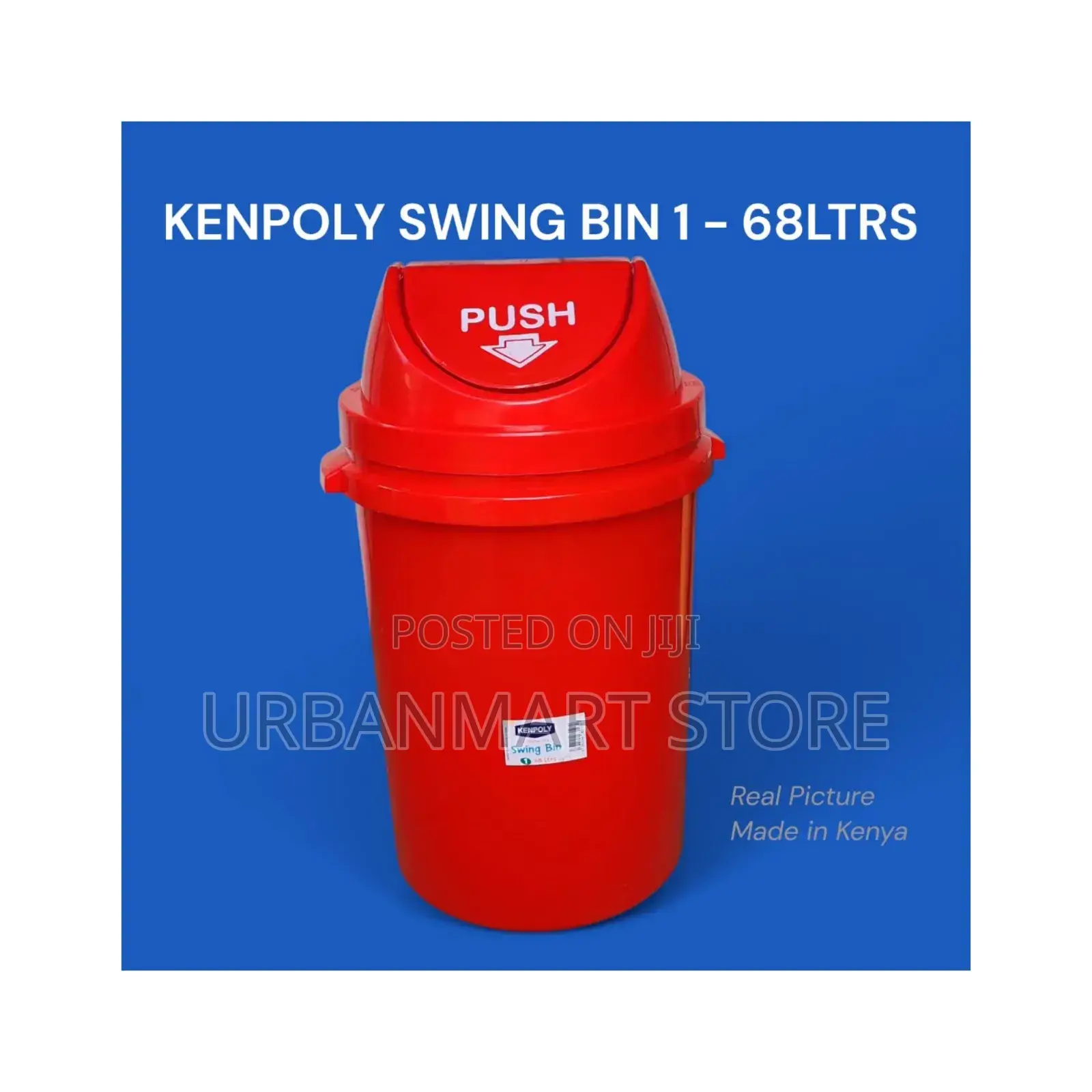 68l Kenpoly Swing Bin – Hands-Free, Sturdy Easy to Clean