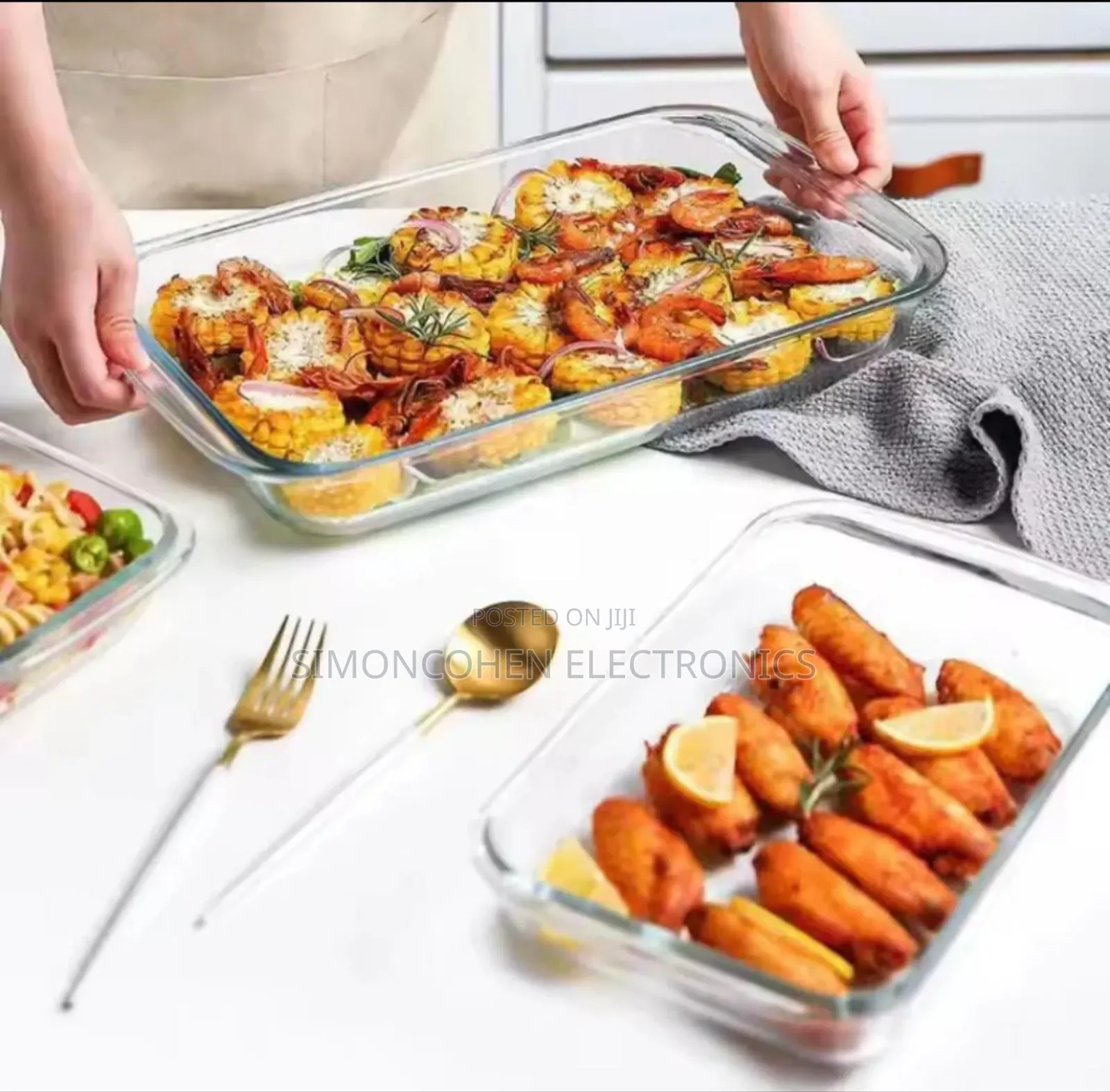 3pcs Baking And Microwaveable Glass Casserole Tins
