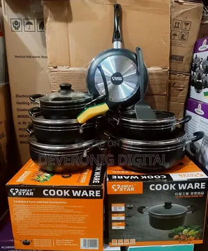 *Great Star 14pc Black Cookware Set