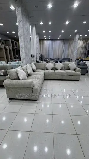 Trendy Fabric L-Sofa Set
