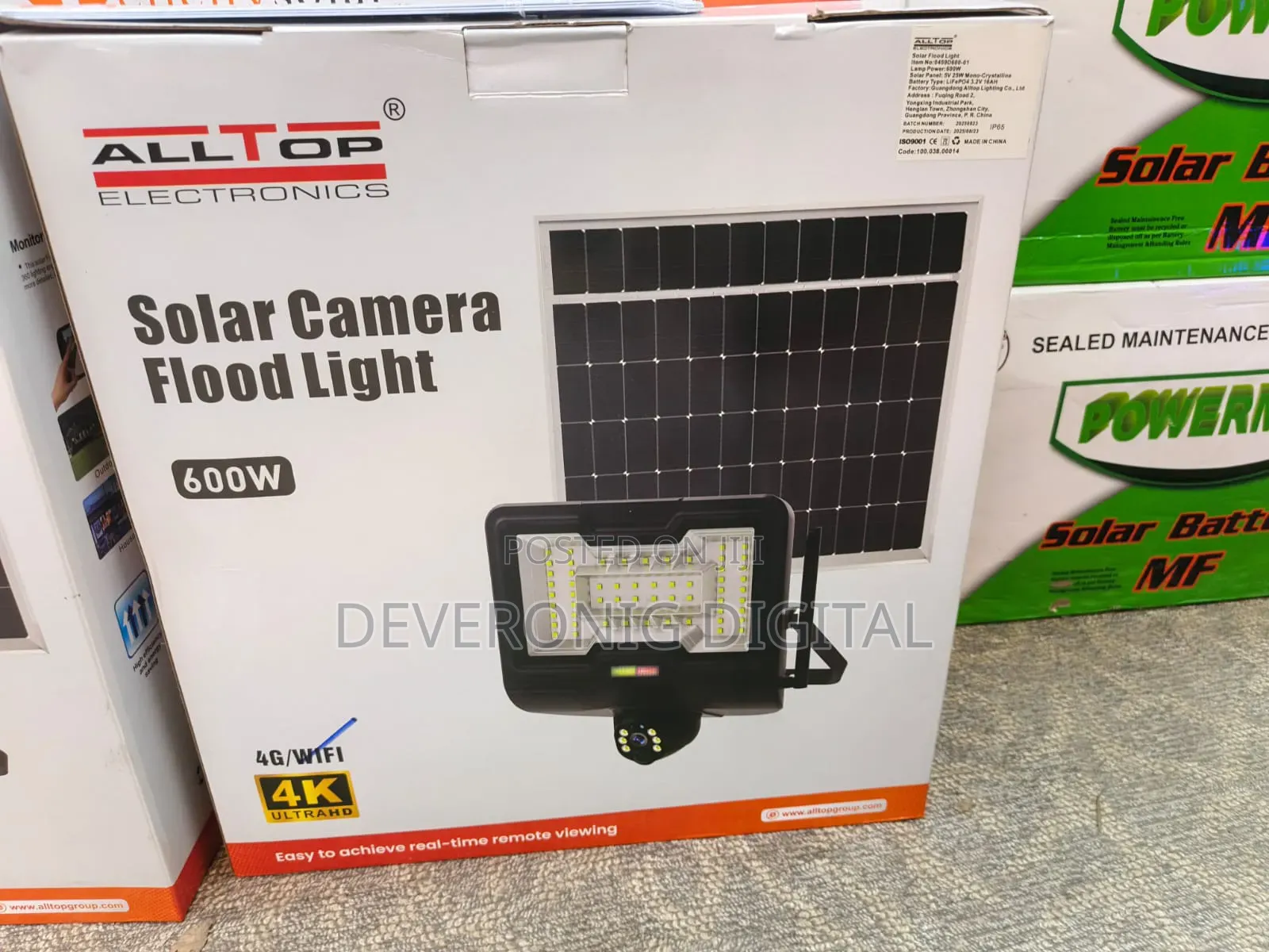 4g Solar Flood Light + 600w CCTV Camera