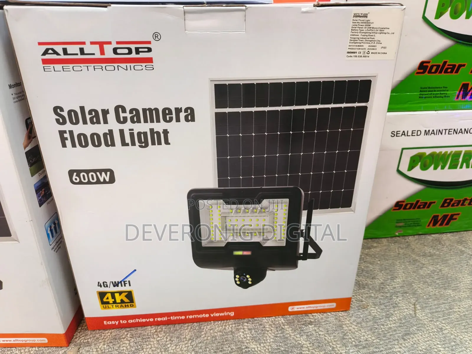 4g Solar Flood Light + 600w CCTV Camera
