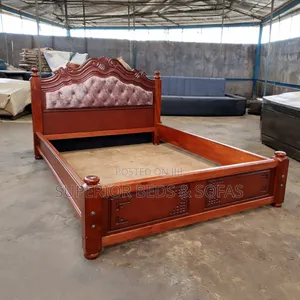 Carved Wooden Upholstered Bed Size 5 by 6