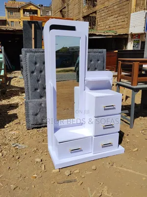 White Dressing Table With a Mirror Unit