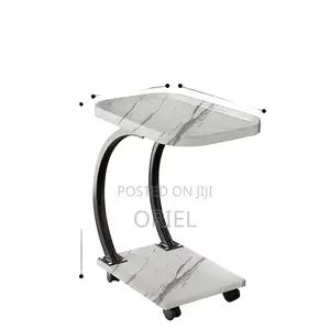 Side Table : Modern Marble C-Shaped Side Table