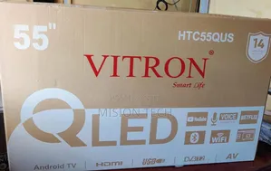 Vitron 55" Qled Smart Android Tv, Model Htc55qus* 