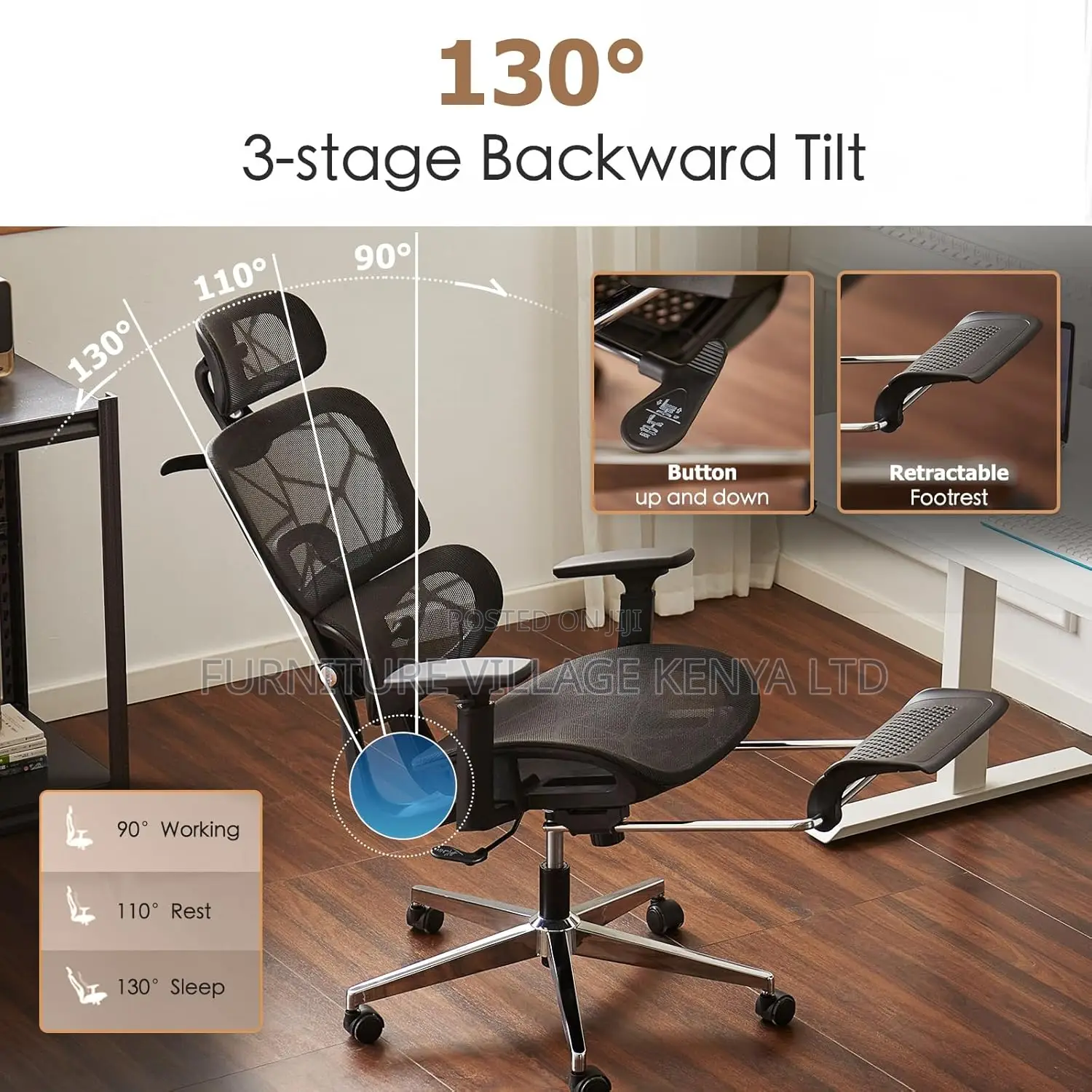Office Chairs - High-back Executive Orthopedic Seat