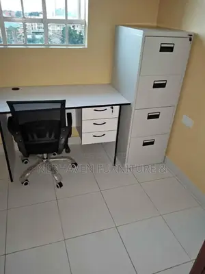 Office Table and Mesh Low Back Chair – Modern Office Set