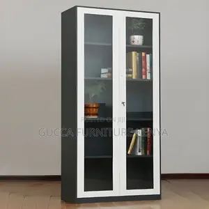 2-door Full Glass Office Storage Cabinet