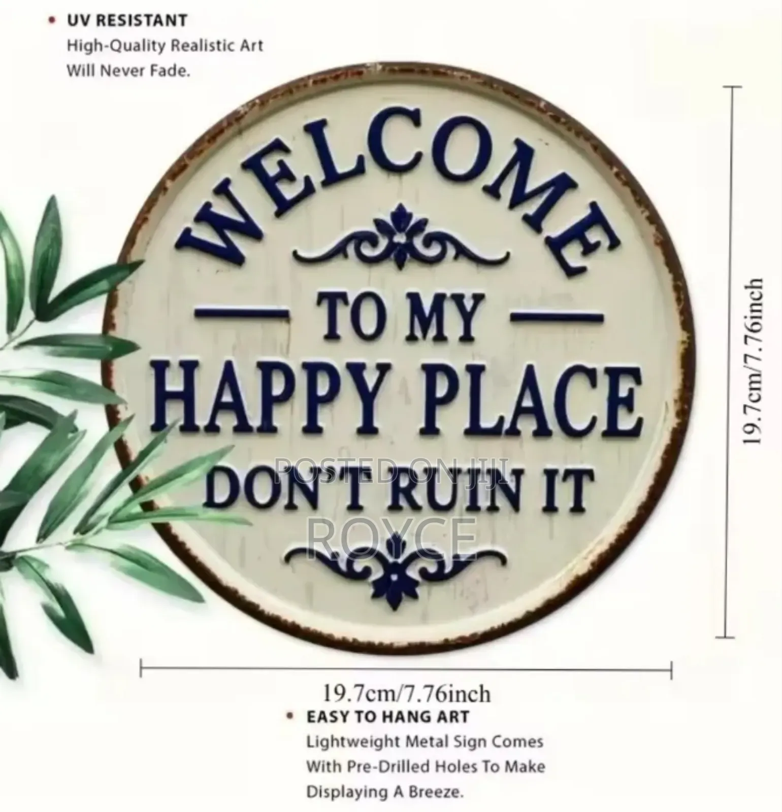 2d Flat Metallic Decor Sign
