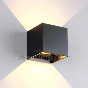 Square Black Led Up and Down Wall Light.