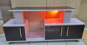 Black / White. Tv Stand With Led Lights