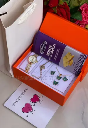 Elegant Ladies Gift Set With Watch, Jewelry Chocolate