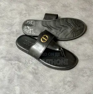 Black Calfskin Christian Dior 30 Montaigne Flat Sandals Size 39-46