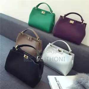 Minimalist Taupe Faux Leather Top-Handle Handbag