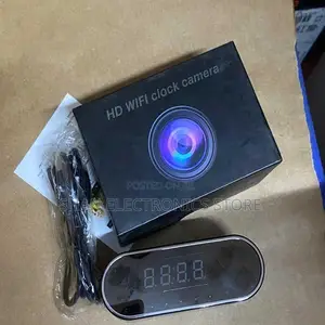Alarm Button Adjustable Zoom Real Time Wifi Camera Table Clock