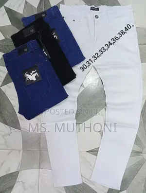 Plain Black and White Jeans Size 30-36