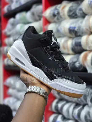 Air Jordan 3 Retro Gs 'Black White Gum' Sneakers.