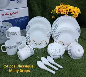 Diva 24 PCS Classique Mystrio Black Dinnerware Set.