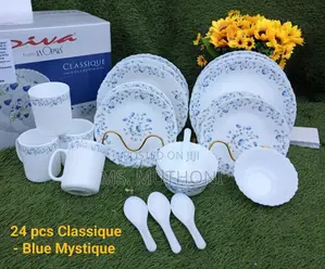Diva 24 PCS Classique Mystrio Black Dinnerware Set.