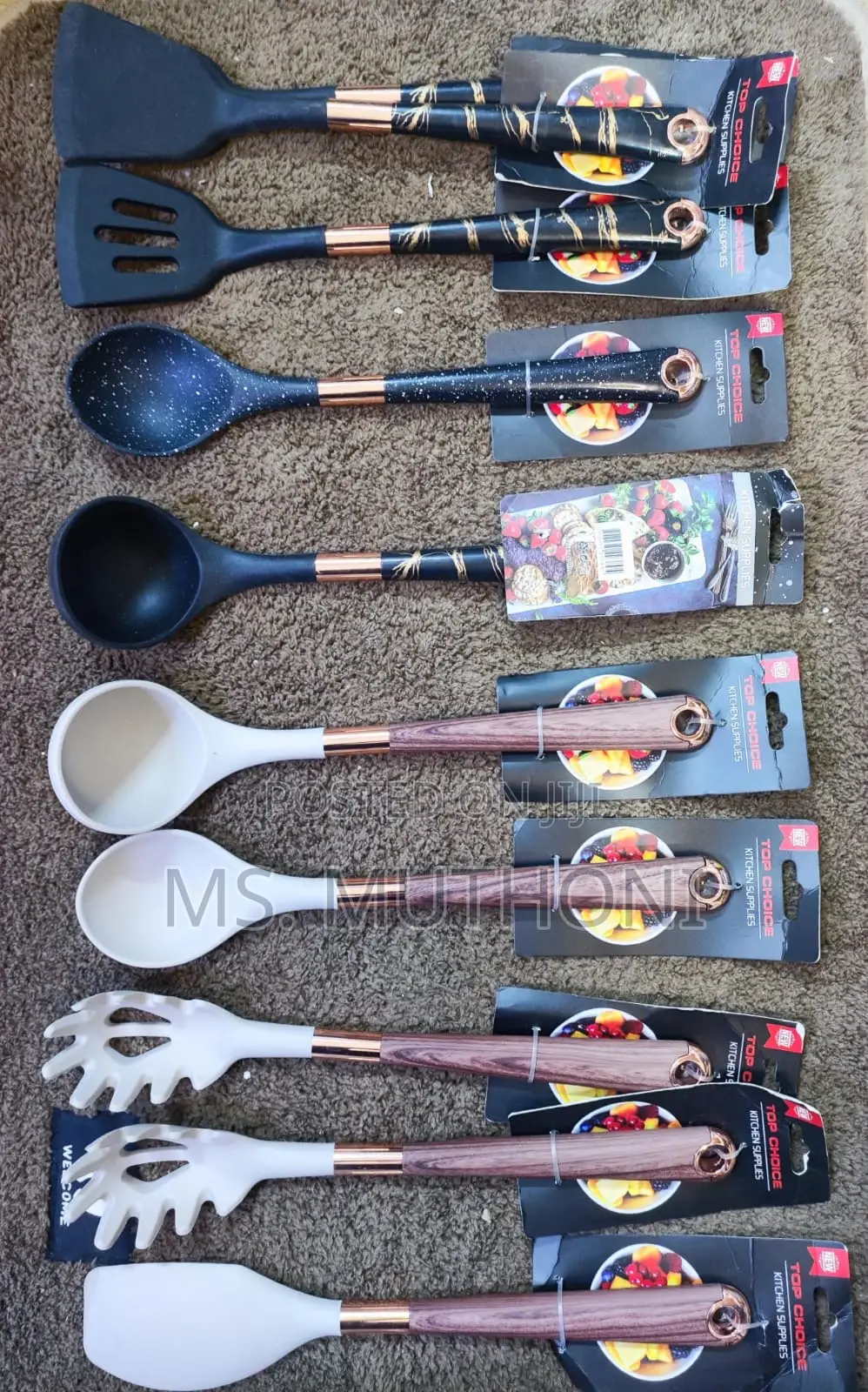 A Pair ( Any Two ) Silicone Serving and Cooking Spoon
