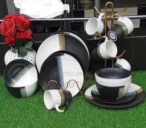 Abstract Patterned 24 Pieces Dinner Set